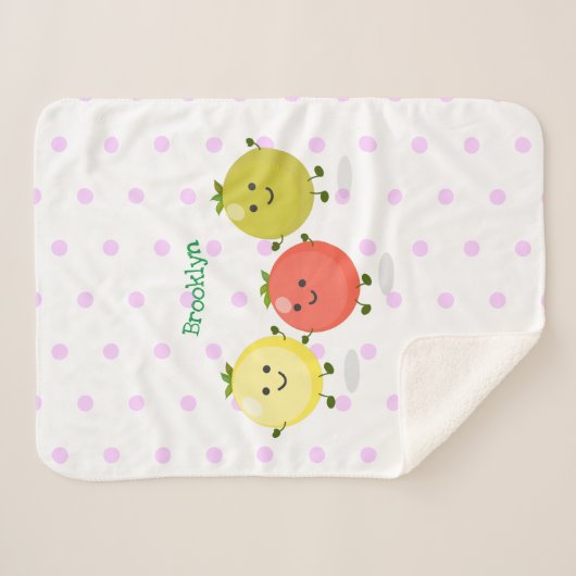 Couverture Sherpa Caricature de tomates cerises mûres (Devant (Horizontal))