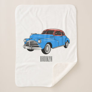 Couverture Sherpa Caricature de voiture classique 1948