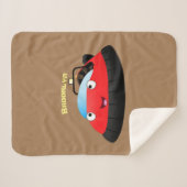 Couverture Sherpa Caricature d'hovercraft rouge joyeux (Devant (Horizontal))