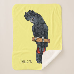 Couverture Sherpa Caricature d'oiseau à queue rouge
