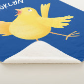 Couverture Sherpa Caricature d'oiseau canari jaune chantant mignon (3/4)