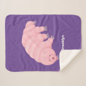 Couverture Sherpa Caricature d'ours d'eau tardigrade rose mignon (Devant (Horizontal))