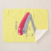 Couverture Sherpa Caricature en agrafeuse rouge pâle (Devant (Horizontal))