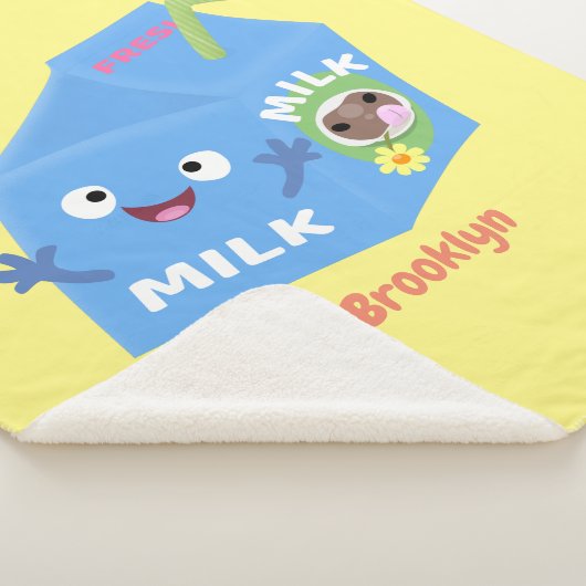 Couverture Sherpa Caricature en carton de lait joyeux (3/4)