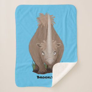 Couverture Sherpa Caricature en élasmère de rhinocéros laineux