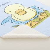Couverture Sherpa Caricature jaune mignon pour canard bébé (3/4)