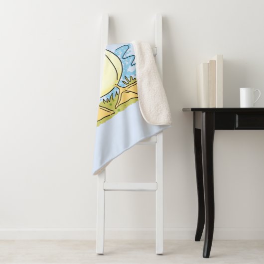 Couverture Sherpa Caricature jaune mignon pour canard bébé (En situation)