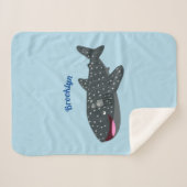 Couverture Sherpa Caricature joli requin baleine joyeux (Devant (Horizontal))