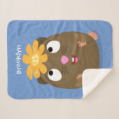 Couverture Sherpa Caricature joyeuse de cobaye mignonne (Devant (Horizontal))