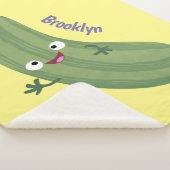 Couverture Sherpa Caricature joyeux de courgettes mignonnes (3/4)