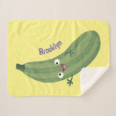 Couverture Sherpa Caricature joyeux de courgettes mignonnes (Devant (Horizontal))