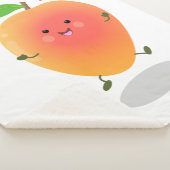 Couverture Sherpa Caricature mignonne de mangue joyeuse (3/4)