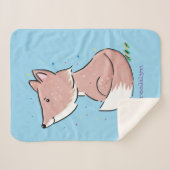 Couverture Sherpa Caricature pour bébé renard (Devant (Horizontal))