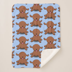 Couverture Sherpa Caricature pour chien de chiot joyeux