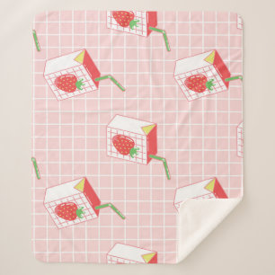Couverture Sherpa Caricatures de Lait de fraise : Motif