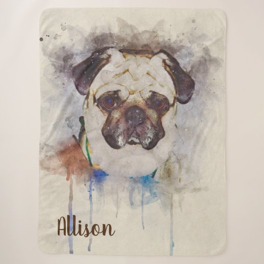 Couverture Sherpa Carlin aquarelle (Devant)