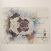 Couverture Sherpa Carlin aquarelle (Devant (Horizontal))