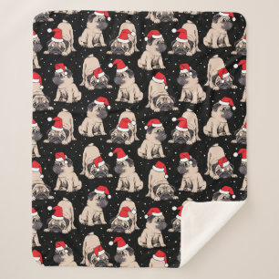 Couverture Sherpa Carlins en Santa Hats Motif de Noël