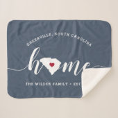 Couverture Sherpa Caroline du Sud État d'origine Personnalisé (Devant (Horizontal))