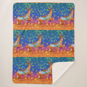 Couverture Sherpa Carousel Stag