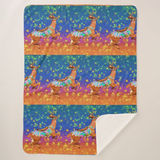 Couverture Sherpa Carousel Stag (Devant)