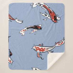 Couverture Sherpa carpe de poisson motif koi koi carp