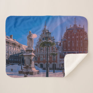 Couverture Sherpa Carré de la mairie de Riga en hiver