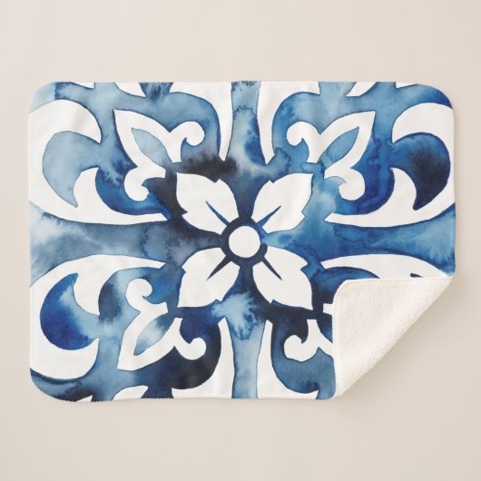 Couverture Sherpa Carreau de Cobalt II (Devant (Horizontal))