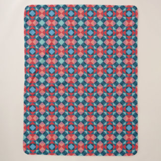 Couverture Sherpa Carreau de mosaïque géométrique rétro imprimé