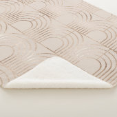 Couverture Sherpa Carreaux Arc Or Art Déco. (3/4)