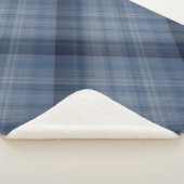 Couverture Sherpa Carreaux bleu ciel profond (3/4)
