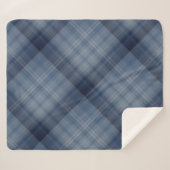 Couverture Sherpa Carreaux bleu ciel profond (Devant (Horizontal))