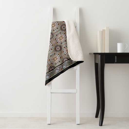 Couverture Sherpa Carreaux de l'Alhambra (En situation)