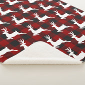 Couverture Sherpa Carreaux et cerf (3/4)