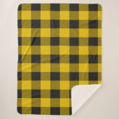 Couverture Sherpa Carreaux jaune et noir (Devant)