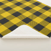 Couverture Sherpa Carreaux jaune et noir (3/4)