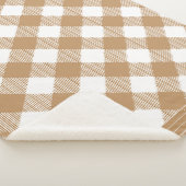 Couverture Sherpa Carreaux marron buffle  (3/4)