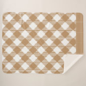 Couverture Sherpa Carreaux marron buffle  (Devant (Horizontal))