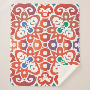 Couverture Sherpa Carreaux ornés d'antiquité talavera mexico. Main d