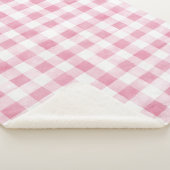 Couverture Sherpa Carreaux rayés rose vert blanc  (3/4)