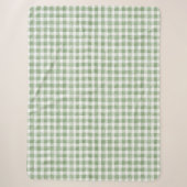 Couverture Sherpa Carreaux Vert Crème Blanc (Devant)