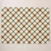 Couverture Sherpa Carreaux Vert Marron Crème Rayures (Devant (Horizontal))