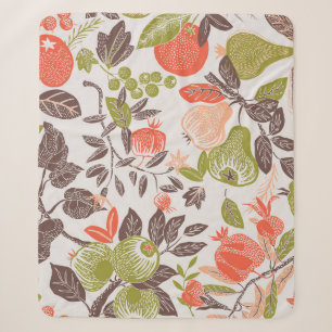 Couverture Sherpa Carrelage décoratif aux fruits d'automne.