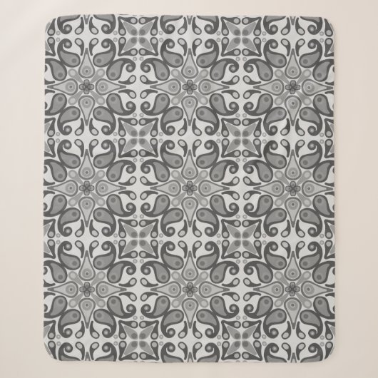 Couverture Sherpa Carrelage gris Sherpa Blanche (Devant)