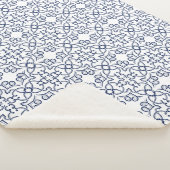 Couverture Sherpa Carrelage marocain géométrique bleu complexe arabe (3/4)