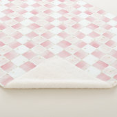 Couverture Sherpa Carrés blancs rose chic (3/4)