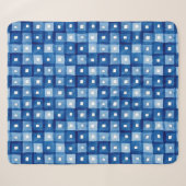 Couverture Sherpa Carrés Bleus, Aquarelle Mosaïque sans joint. (Devant (Horizontal))