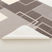 Couverture Sherpa Carrés géométriques - Chocolat et crème (3/4)