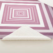 Couverture Sherpa Carrés modernes de la Gradation rose et blanc (3/4)