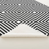 Couverture Sherpa Carrés noirs et blancs en Carré (3/4)
